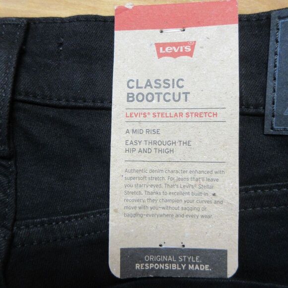 LEVI'S Classic Bootcut Jeans Womens 10 SHORT (30x30) Black Stretch Denim 2 NWT - Picture 8 of 14